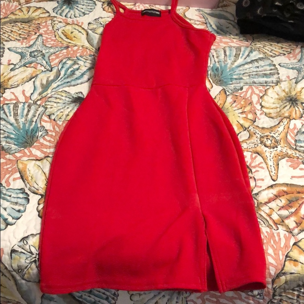 Red mini dress
